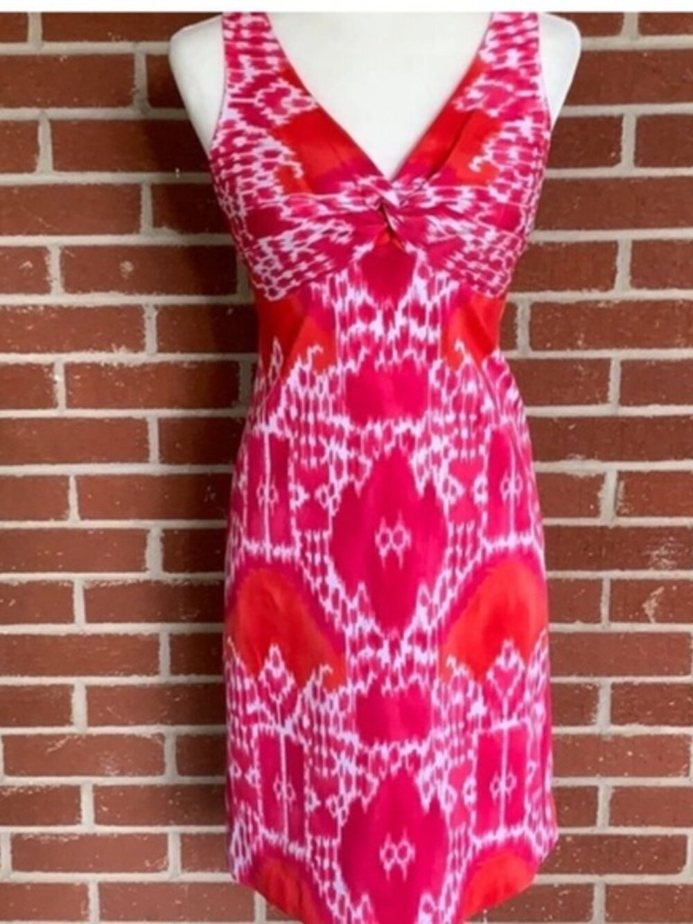 Vibrant Pink and Red Mini Dress